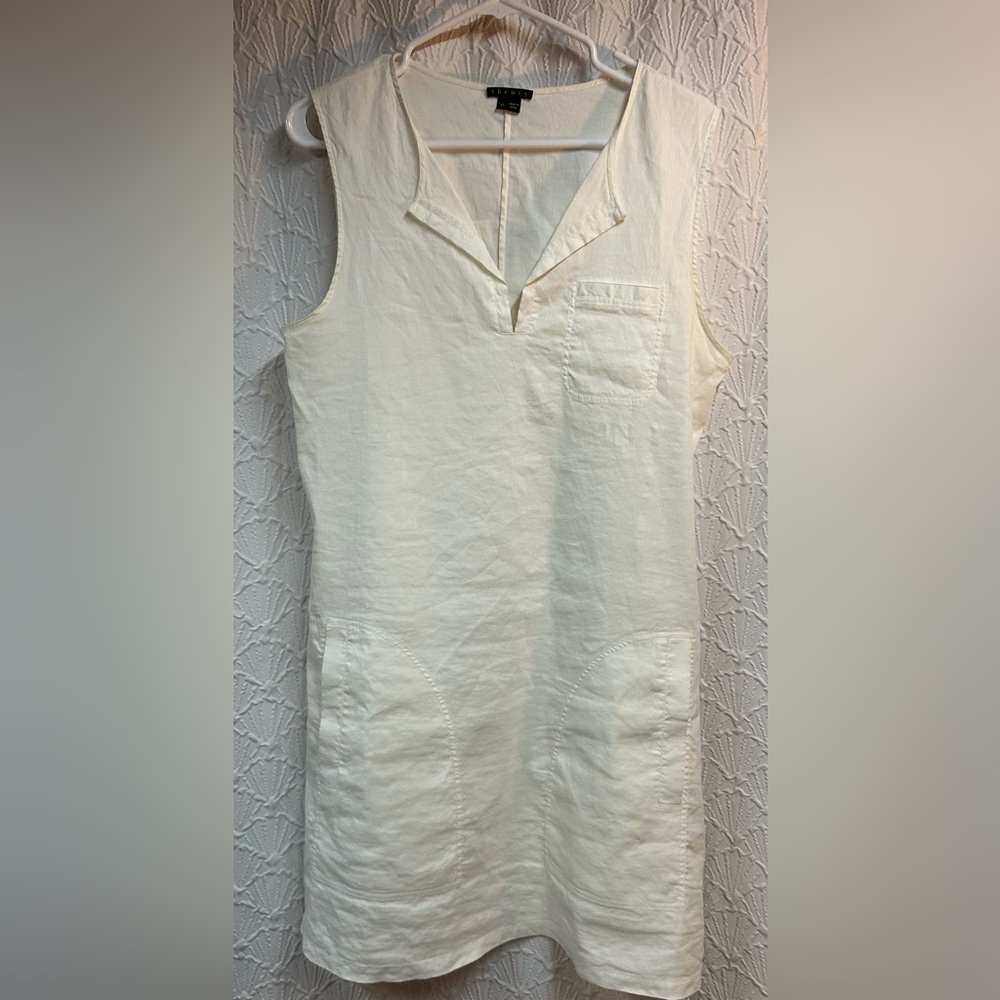 Theory Cream Sleeveless Mini Dress